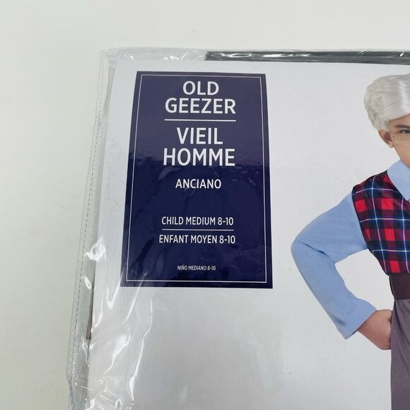 Old Geezer Youth Child Boys Size Medium 8-10 Halloween Dress Up Costume 458 - Picture 3 of 8